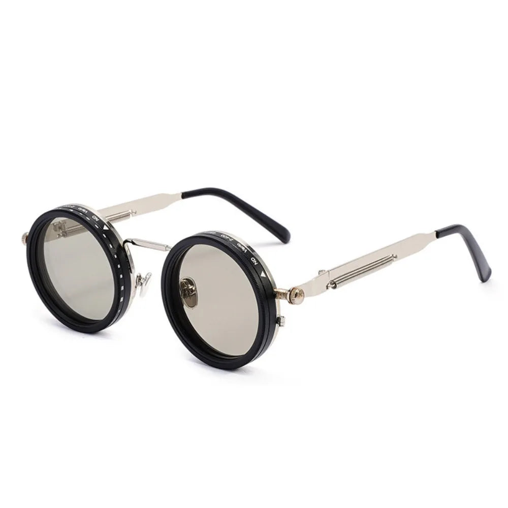 ND9 Anti-UV Sunglasses Round 9 Level Dimming Fishing Sunglasses Retro with Glasse Case Adjustable Dimming Sunglasses Driving